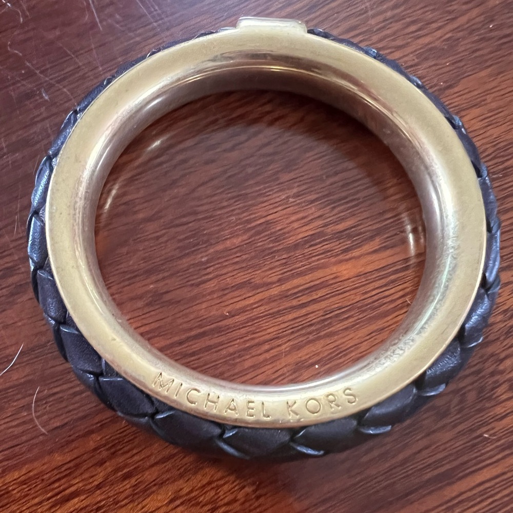 Michael Kors Collection Leather & Metal Bracelet